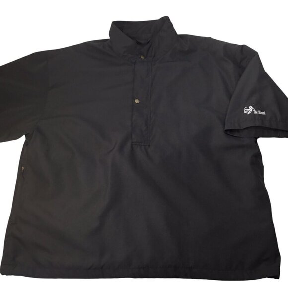 The Strand Golf Logo Windbreaker Rain Jacket Pullover Men's XL Black 3/4 Sleeve - Picture 1 of 9